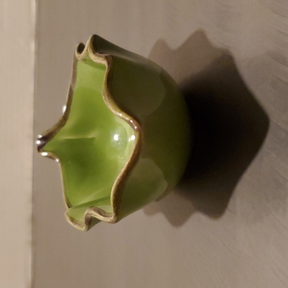 Vintage Italian Ceramic Leaf Green Bowl Trinket Dish - Picture 3 of 11